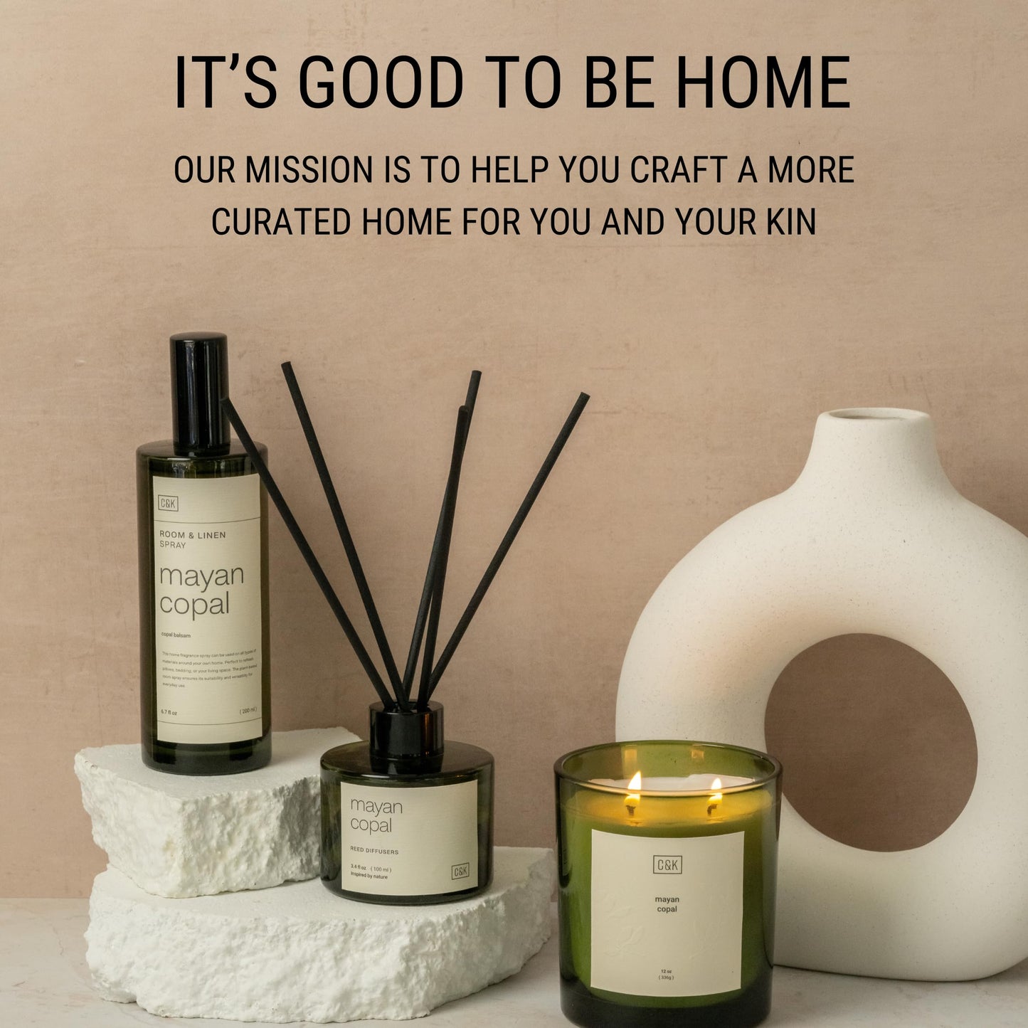 Craft & Kin Reed Diffuser with Dried Flowers | 5 oz Stone Fruit & Sage Scented Holiday Reed Diffusers for Home, Bathroom | Scent Sticks | Elegant Fragrance Home Decor for Men & Women