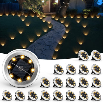 SOLPEX Mini Solar Ground Lights, 10 Pack Solar Lights Outdoor Waterproof, Pathway Lights Solar Powered, Solar Garden Light, Landscape Lighting for Yard Driveway Walkway (Cool White)