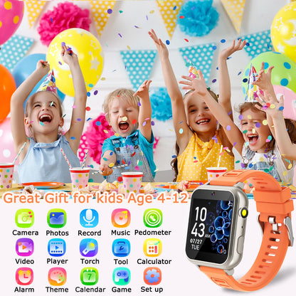 Cosjoype Kids Game Smart Watch for Kids with 39 Puzzle Games HD Touch Screen Camera Music Player Pedometer Alarm Clock Calculator Flashlight 12/24hr Kid Watch Gift for 4-12 Year Old Boys Toys for Kid