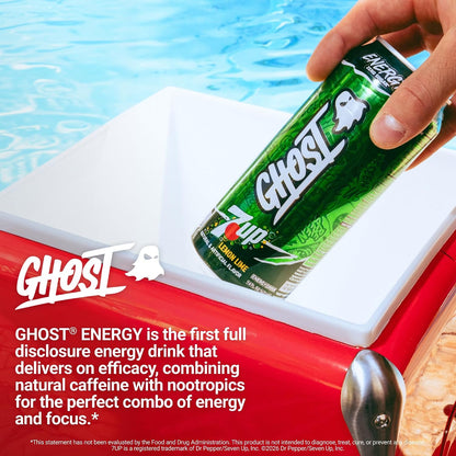 GHOST Energy Drink, Zero Sugars, 12-Pack, Cherry Limeade, 16oz | Energy & Focus Pre Workout Drink, No Artificial Colors, Gluten-Free, Vegan - 200MG Natural Caffeine, L-Carnitine, Taurine