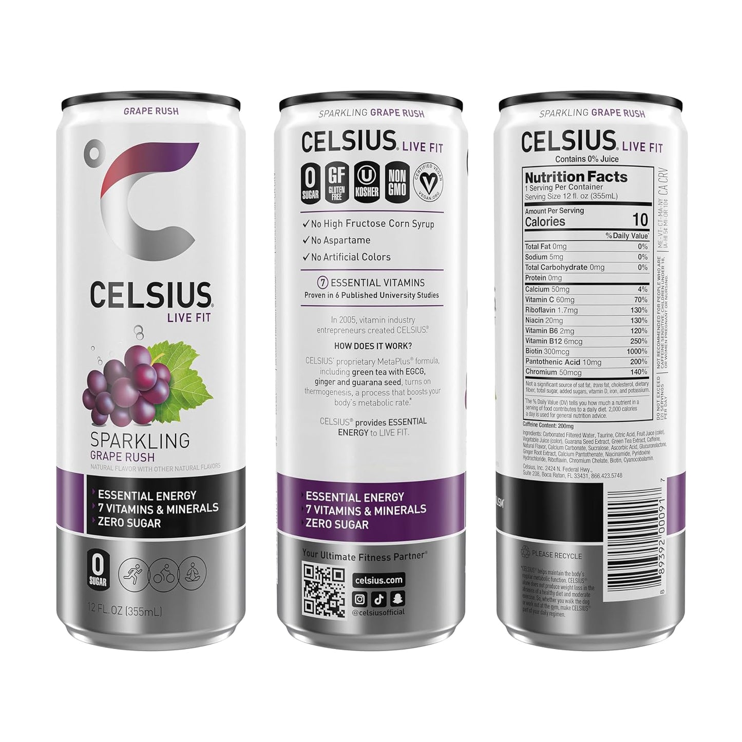 CELSIUS Sparkling Orange, Sugar Free Energy Drink, 12 Fl Oz (Pack of 12)