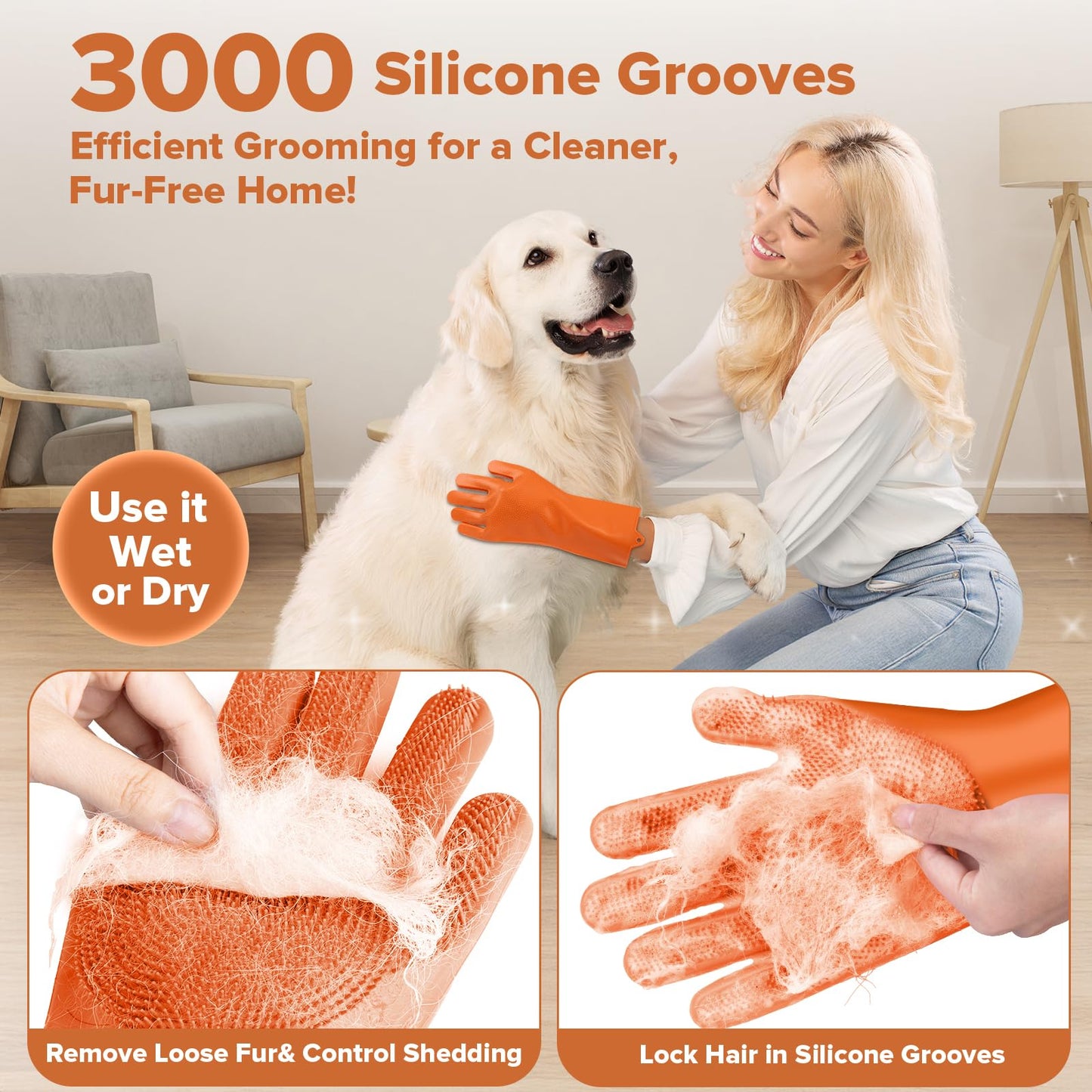 6PCS Grooming & Bath Supplies for Dogs, Cats | Dog Washing Gloves | Dog Bath Brush | Dog Shower Brush | Pet Grooming Gloves | Dog Grooming kit | Pet Supplies for Showerhead & Sprayer (Navy Blue)