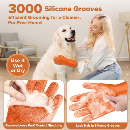 6PCS Grooming & Bath Supplies for Dogs, Cats | Dog Washing Gloves | Dog Bath Brush | Dog Shower Brush | Pet Grooming Gloves | Dog Grooming kit | Pet Supplies for Showerhead & Sprayer (Navy Blue)