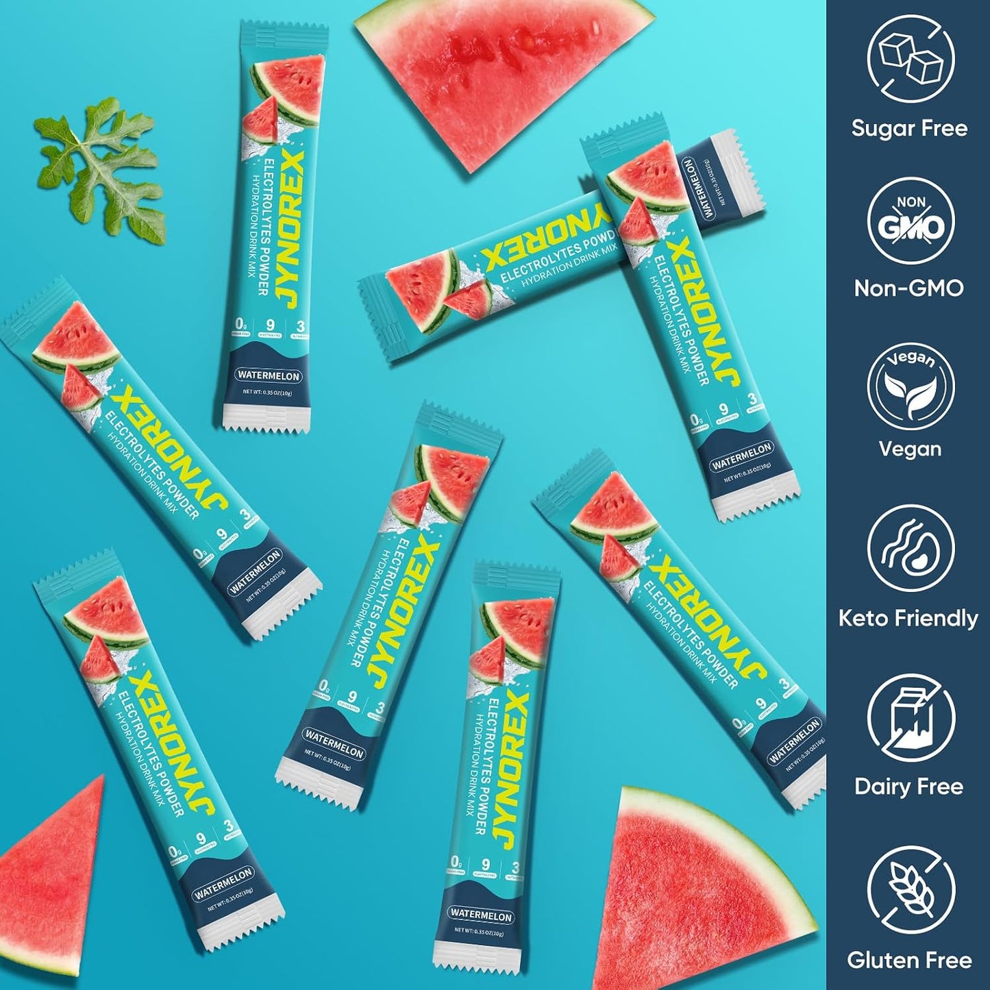 Electrolytes Powder Packets Sugar Free, 30 Sticks High Sodium Hydration Packets, Electrolyte Drink Mix with Lemon Lime Watermelon Peach Berry Kiwi Tropical Punch Lychee Cranberry, 10.5OZ