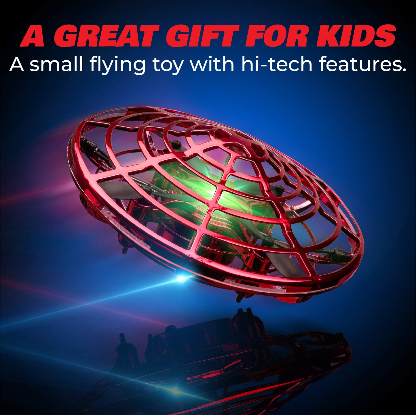 Force1 Scoot Combo Hand Operated Drone for Kids or Adults - Hands Free Motion Sensor Mini Drones, Easy LED Indoor Rechargeable UFO Flying Orb Ball Drone Toys for Boys and Girls (Red/Blue)
