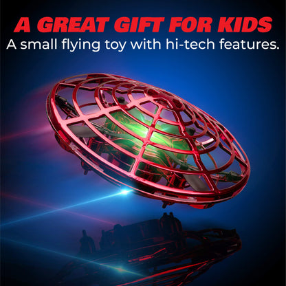 Force1 Scoot Combo Hand Operated Drone for Kids or Adults - Hands Free Motion Sensor Mini Drones, Easy LED Indoor Rechargeable UFO Flying Orb Ball Drone Toys for Boys and Girls (Red/Blue)