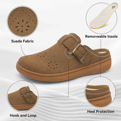 Spesoul Clogs for Women Wide Width Slip On Mules Slide On Potato Shoes Diabetic Slippers Closed Toe Zero Drop for Swollen Feet Summer Indoor Outdoor