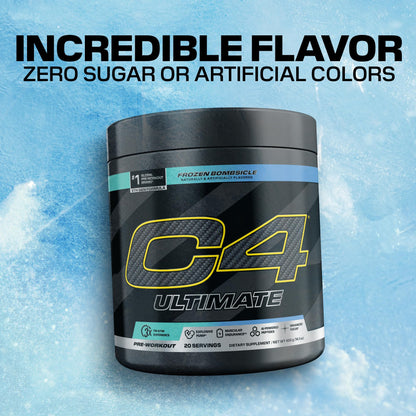C4 Ultimate Pre Workout Powder Watermelon - Sugar Free Preworkout Energy Supplement for Men & Women - 300mg Caffeine + 3.2g Beta Alanine + 2 Patented Creatines - 20 Servings