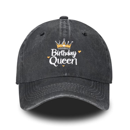 Embroidered Baseball Cap Adjustable Vintage Washed Distressed Denim Baseball Hat for Women Men