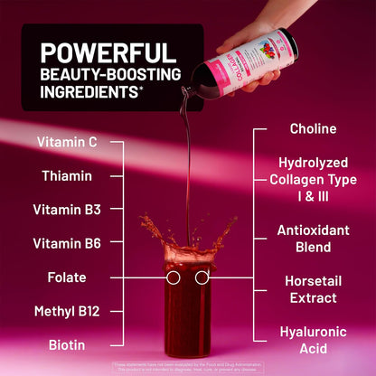 NatureWise Hydrolyzed Liquid Collagen for Women & Men 4000mg - High Absorption, Type 1 & 3 Peptides with Biotin + Vitamin C + Vitamin B Complex & Hyaluronic Acid -Mixed Berry - 10 Tubes[10 Day Supply]