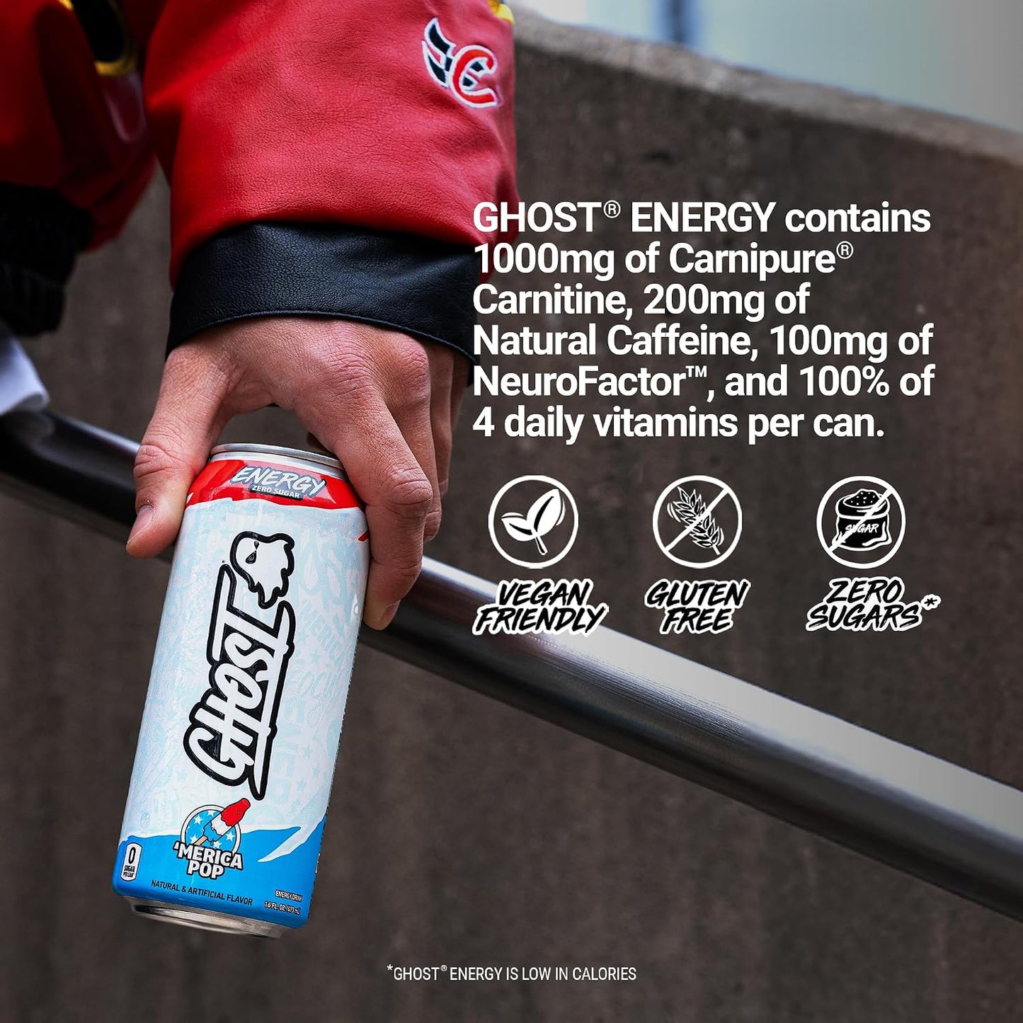 GHOST Energy Drink, Zero Sugars, 12-Pack, Cherry Limeade, 16oz | Energy & Focus Pre Workout Drink, No Artificial Colors, Gluten-Free, Vegan - 200MG Natural Caffeine, L-Carnitine, Taurine