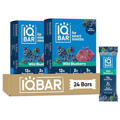 IQBAR Clean Plant Protein Bars, Almond Butter Chip 12-Count | Protein Snack | High Fiber, High Protein, Low Sugar, Clean Label Project Certified | Gluten Free, Dairy Free, Vegan, Keto, Soy Free
