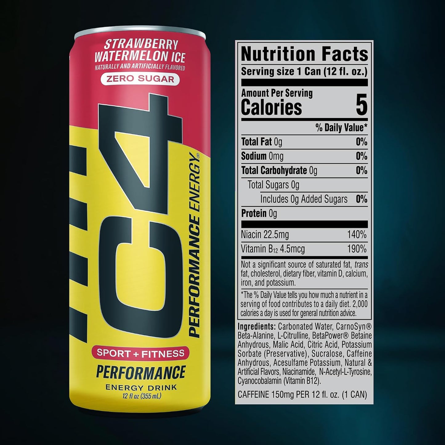 C4 Smart Energy Drinks Variety Pack, Sugar Free Performance Fuel & Nootropic Brain Booster, Coffee Substitute or Alternative, 4 Flavor Berry Breeze Variety (Pack of 24)