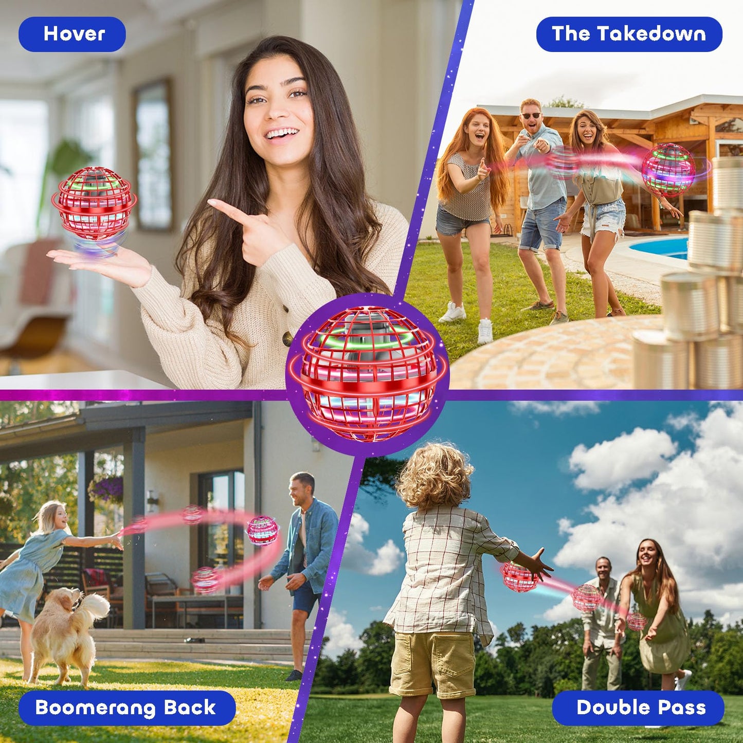 Tikduck Flying Orb Ball 2026 Toys Soaring Hover Boomerang Spinner Hand Controlled Mini Drone Cosmic Globe Spinning Kids Adults Outdoor Birthday Gift Cool Stuff for Boys Girls 6 7 8 9 10+ Year Old