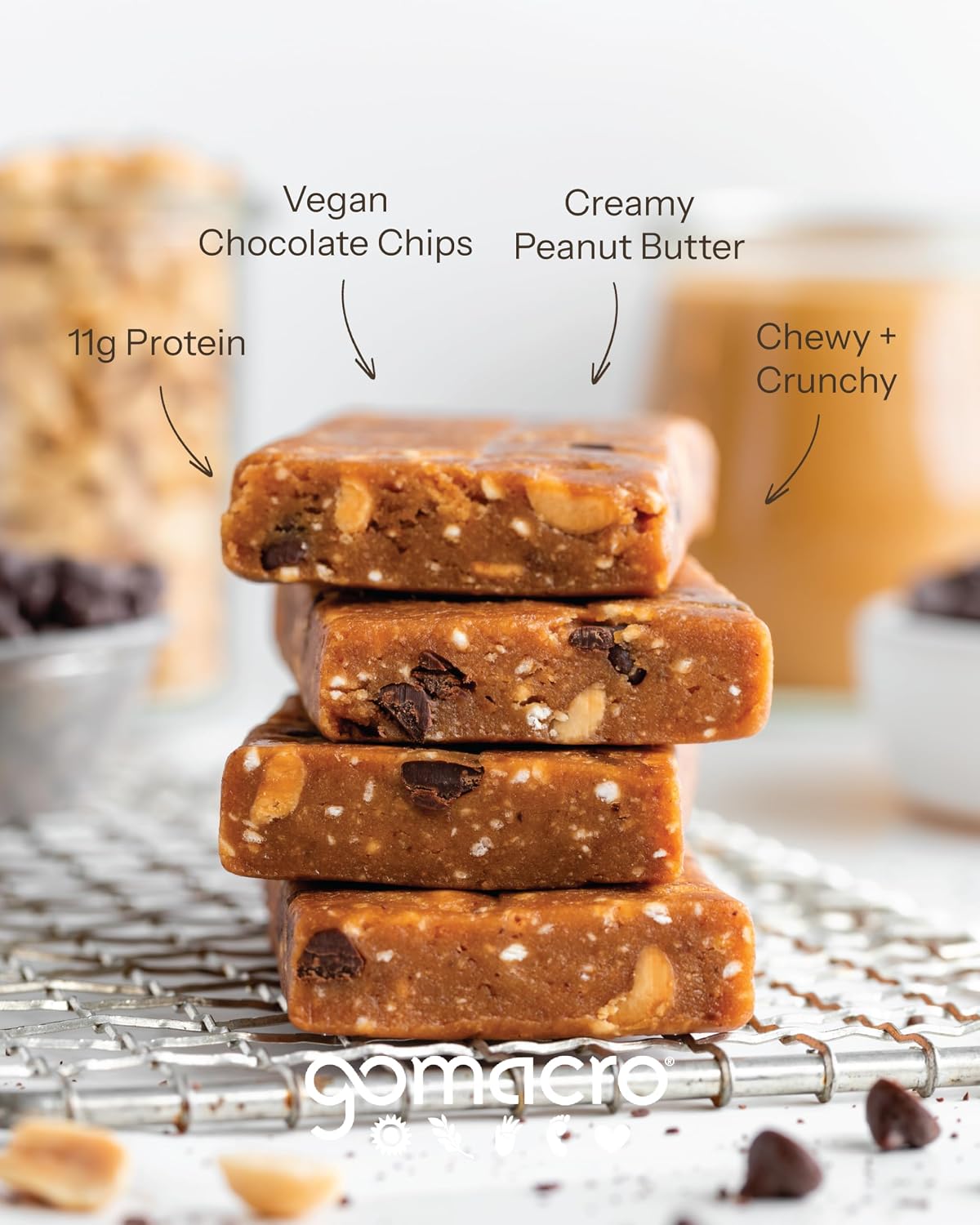 GoMacro MacroBar Organic Vegan Protein Bars - Coconut + Almond Butter + Chocolate Chips (2.3 Ounce Bars, 12 Count)