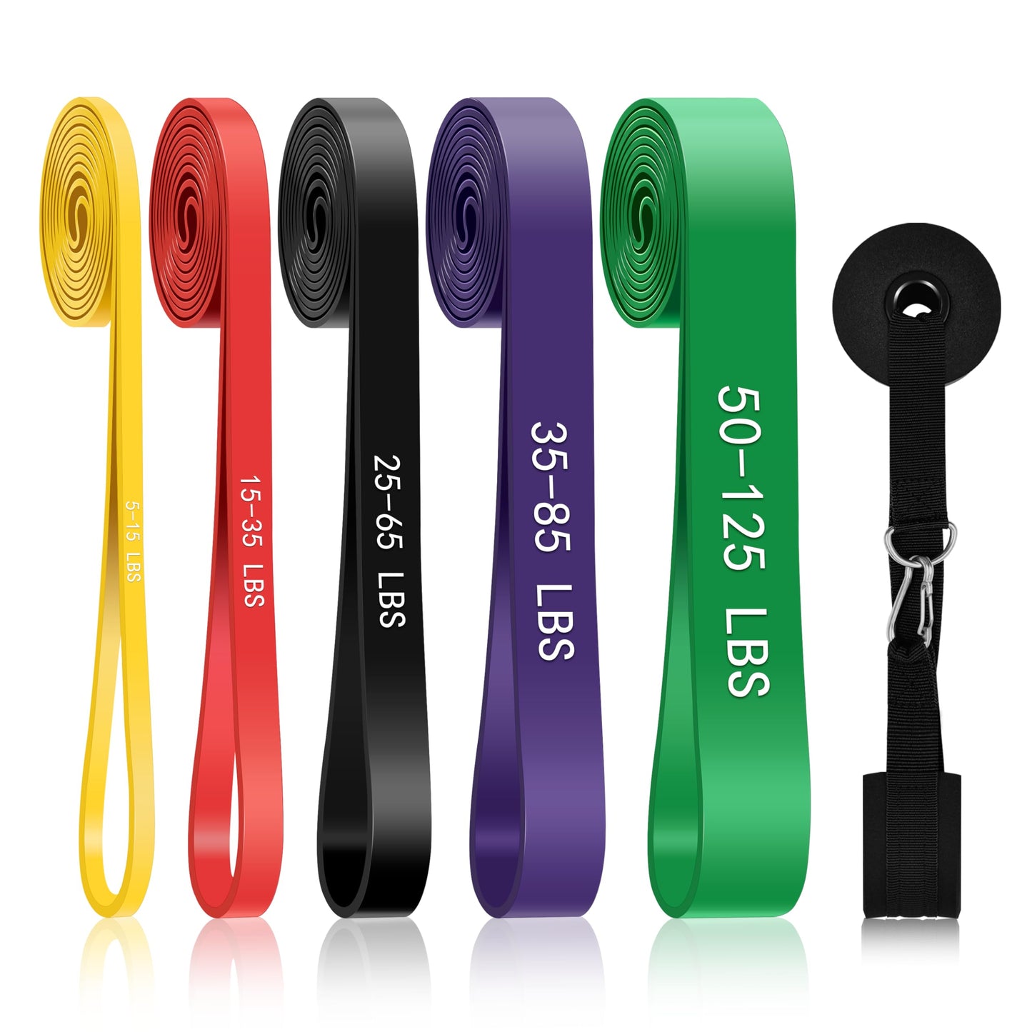 Pull Up Assistance Bands, 5-Level Resistance Bands for Working Out, Pull Up Bands for Men & Women, Exercise Bands for Full-Body Training, Fitness, Physical Therapy, Stretch Workout Bands at Home, Gym