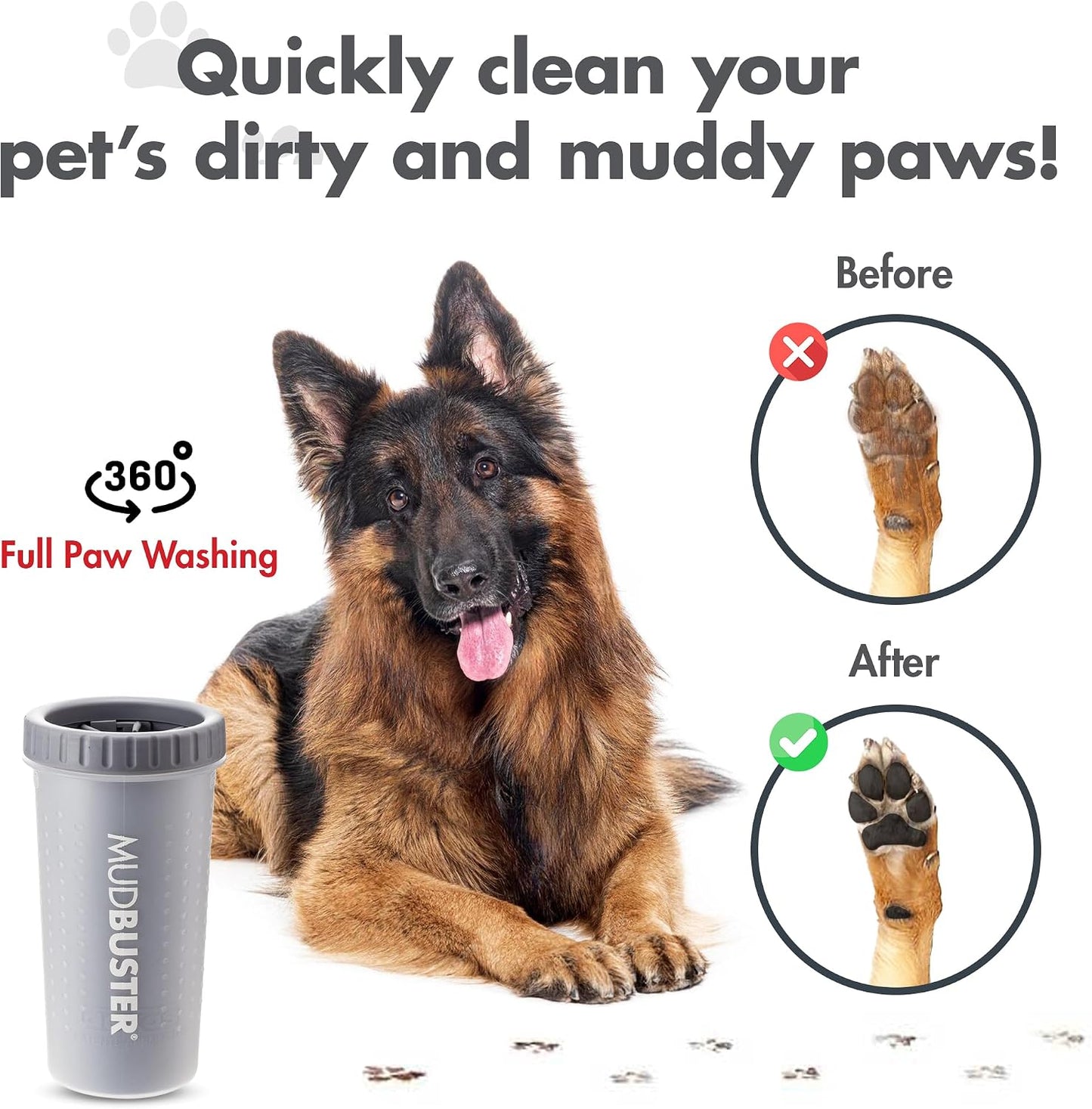 Dexas MudBuster Portable Dog Paw Cleaner - Premium Quality, Blue, Small Size for Pet Supplies and Accessories