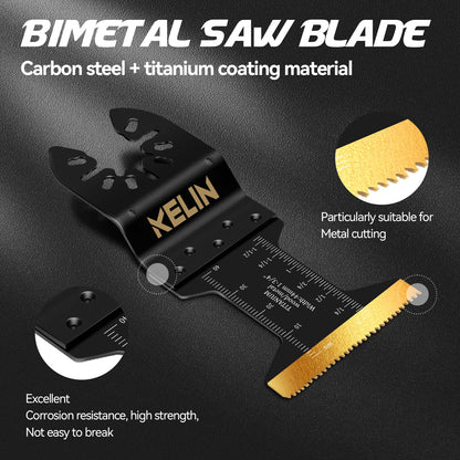 KELIN 6PCS Oscillating Multi Tool Hook Knife Blades, Multitool Saw Blades for Soft Materials Like Roofing Shingles, Carpet, Cardboard & PVC Flooring, Universal Interface