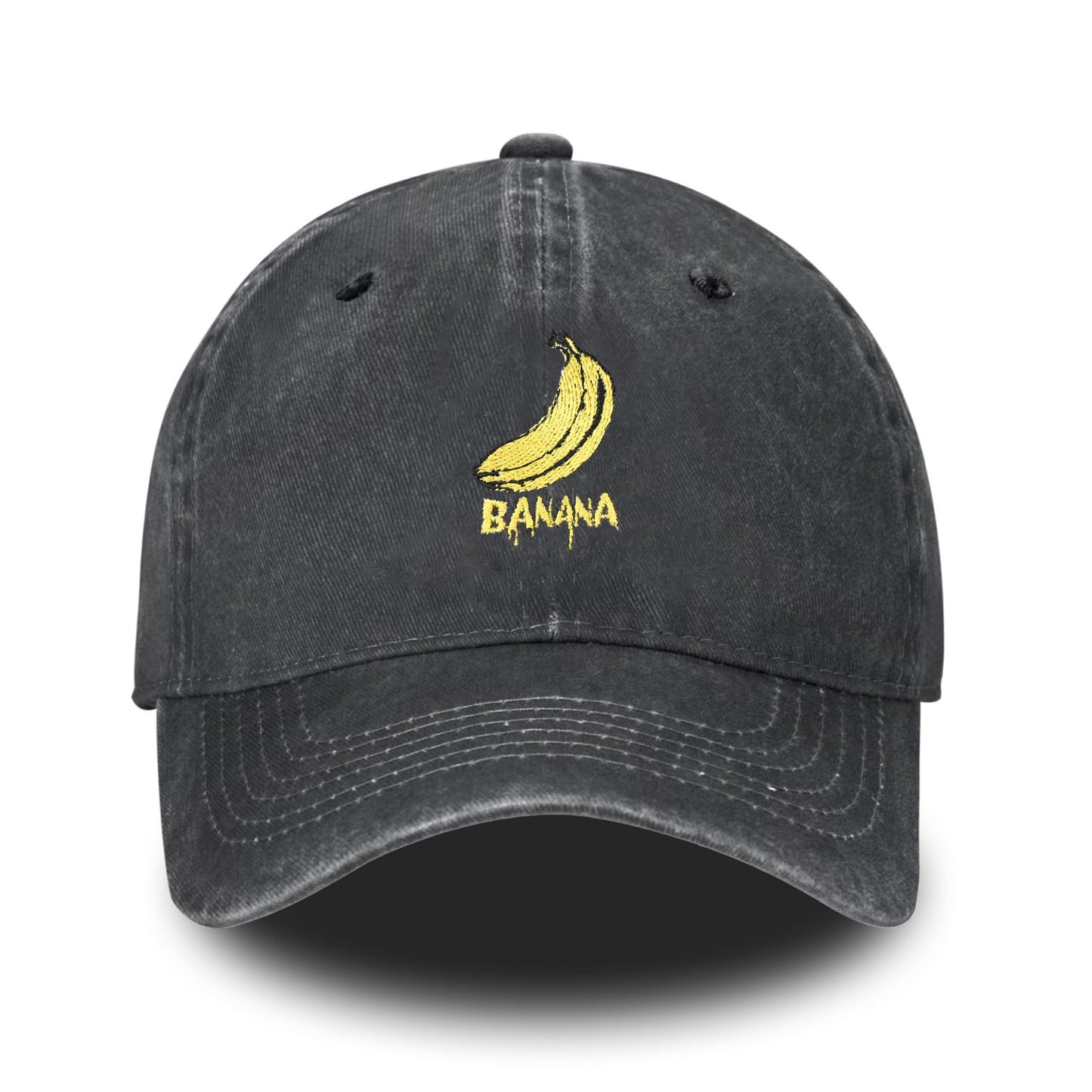 Embroidered Baseball Cap Adjustable Vintage Washed Distressed Denim Baseball Hat for Women Men