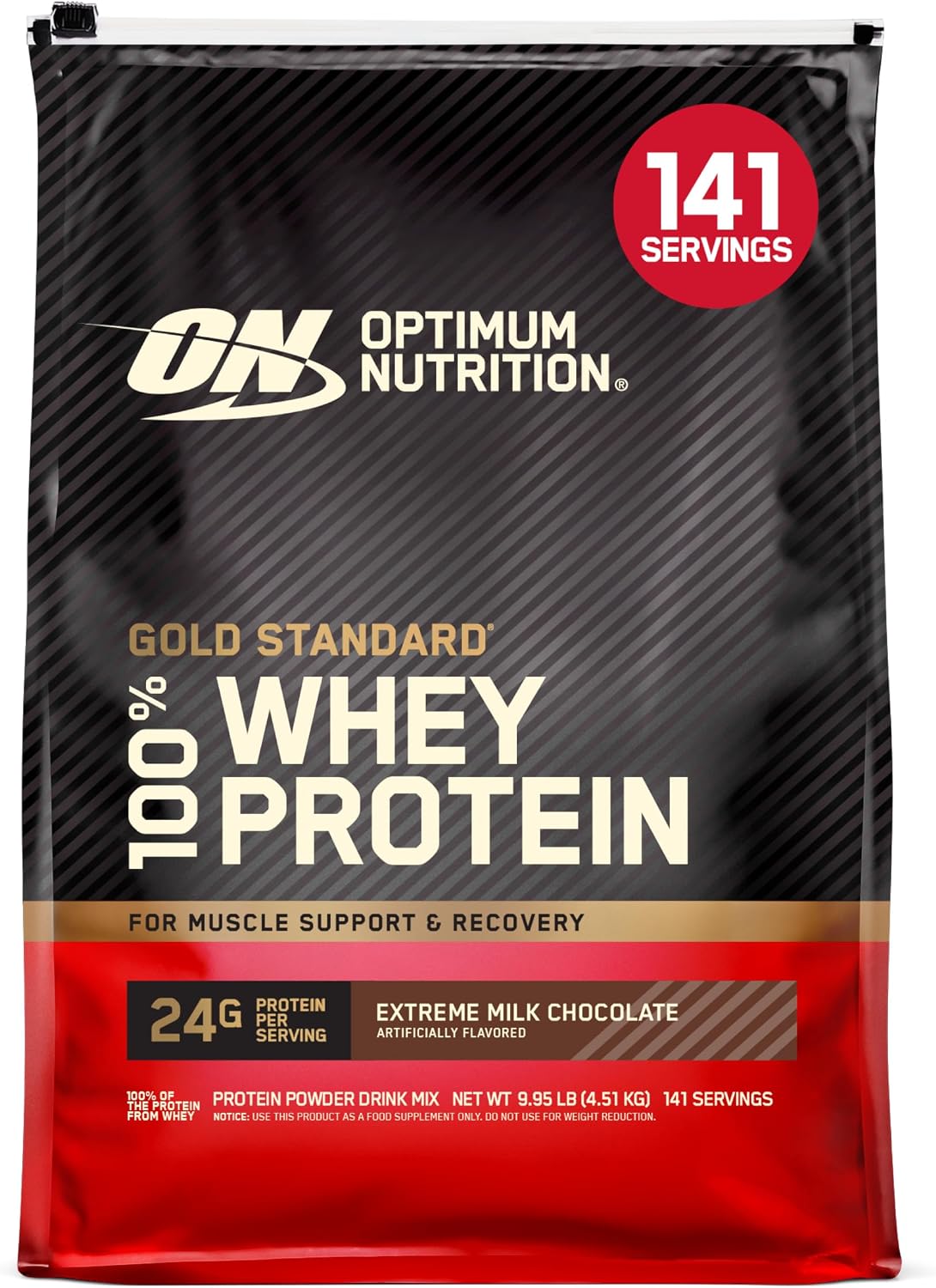 Optimum Nutrition Gold Standard 100% Whey Protein Powder, Extreme Milk Chocolate, 10 Pound (Packaging May Vary) (Pack of 2)