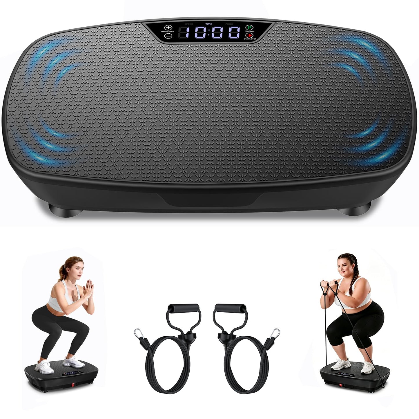 Large Vibration Plate Exercise Machine,Vibration Plate for Lymphatic Drainage Weight Loss,400 Lbs Capacity 120 Speeds,Full Body Shake Platform Machines with LED for Women Men