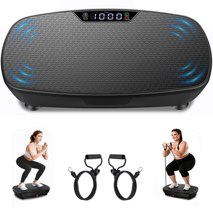 Large Vibration Plate Exercise Machine,Vibration Plate for Lymphatic Drainage Weight Loss,400 Lbs Capacity 120 Speeds,Full Body Shake Platform Machines with LED for Women Men