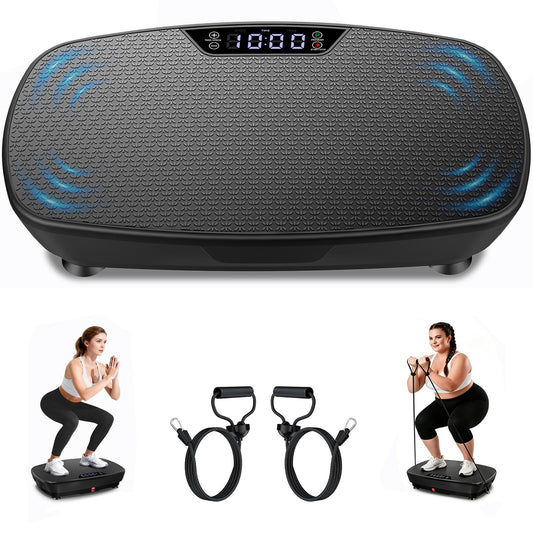 Large Vibration Plate Exercise Machine,Vibration Plate for Lymphatic Drainage Weight Loss,400 Lbs Capacity 120 Speeds,Full Body Shake Platform Machines with LED for Women Men