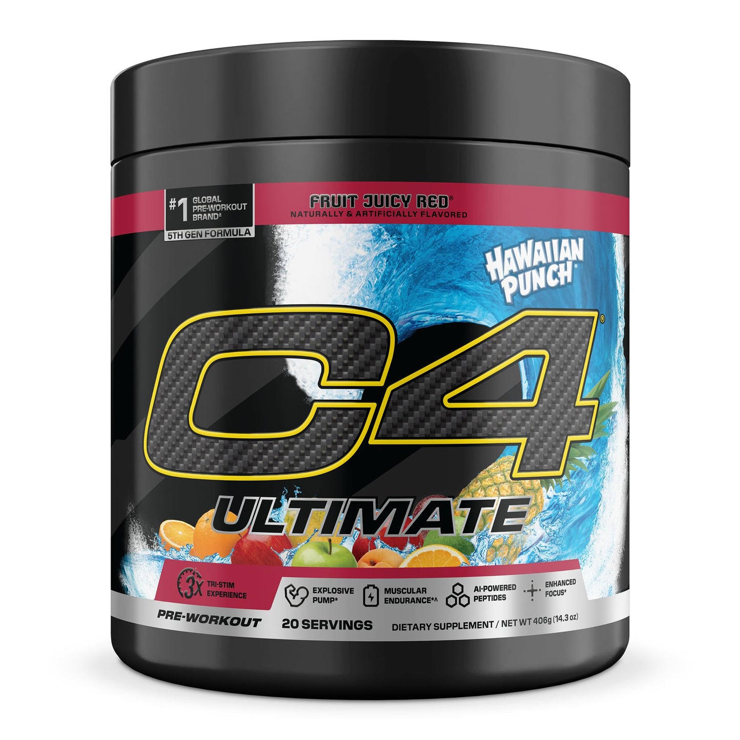 C4 Ultimate Pre Workout Powder Watermelon - Sugar Free Preworkout Energy Supplement for Men & Women - 300mg Caffeine + 3.2g Beta Alanine + 2 Patented Creatines - 20 Servings