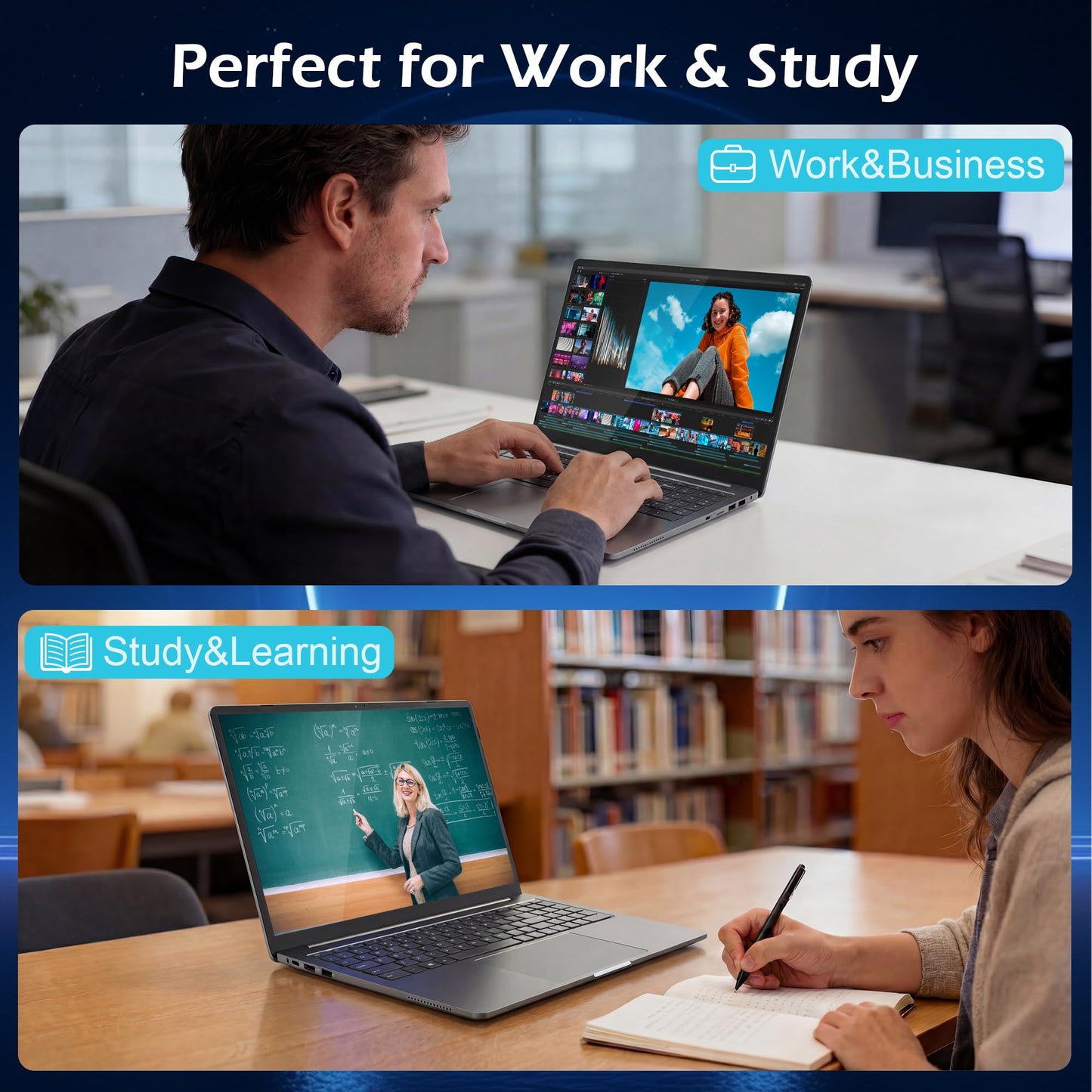 15.6" Yoga 2-in-1 Touchscreen Laptop Computer, AMD A9 Processor up to 3.2GHz, 8GB RAM 256GB SSD, Convertible Notebook with IPS FHD Display, USB-C, WiFi, Win11 Laptop for Work, Study & Home