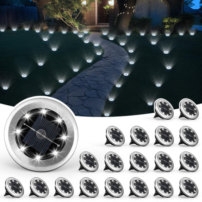 SOLPEX Mini Solar Ground Lights, 10 Pack Solar Lights Outdoor Waterproof, Pathway Lights Solar Powered, Solar Garden Light, Landscape Lighting for Yard Driveway Walkway (Cool White)