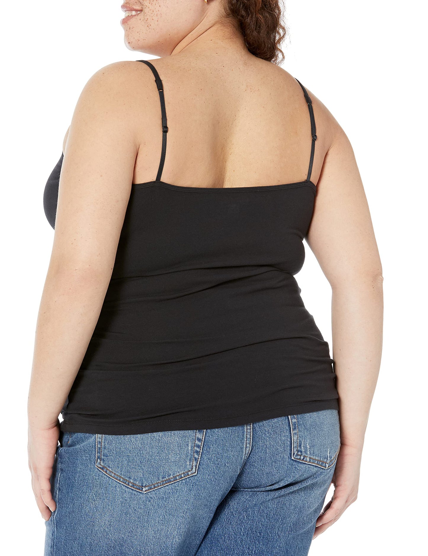 Amazon Essentials Women's Slim-Fit V-Neck Cami, Pack of 4