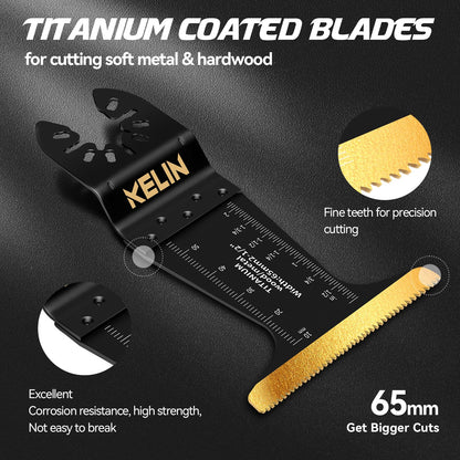 KELIN 6PCS Oscillating Multi Tool Hook Knife Blades, Multitool Saw Blades for Soft Materials Like Roofing Shingles, Carpet, Cardboard & PVC Flooring, Universal Interface