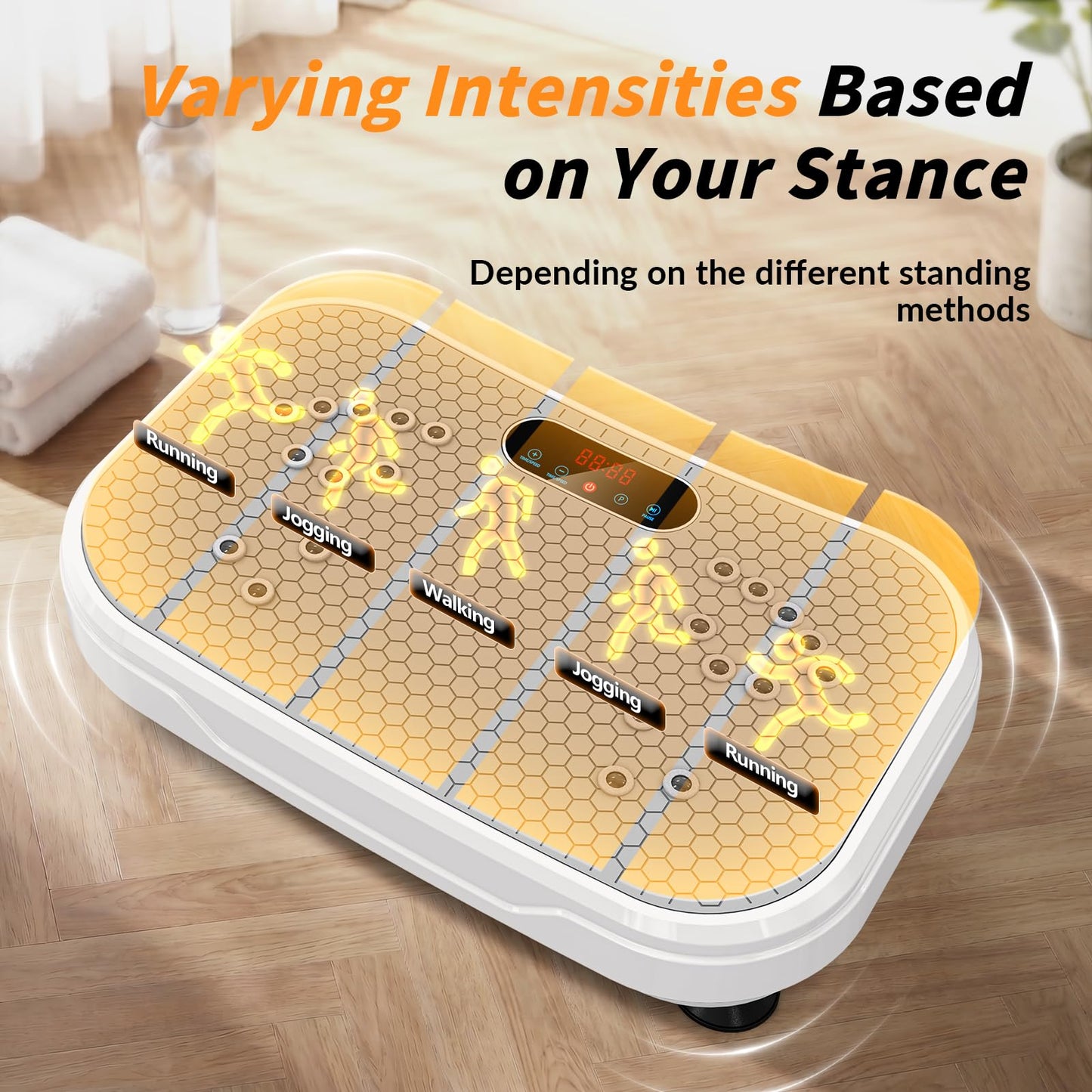 Vibration Plate Exercise Machine for Lymphatic Drainage, Full Body Shake Platform Board for Home Fitness, Fat Burning, 5 Program Modes and 99 Speed Levels