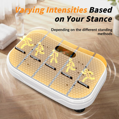 Vibration Plate Exercise Machine for Lymphatic Drainage, Full Body Shake Platform Board for Home Fitness, Fat Burning, 5 Program Modes and 99 Speed Levels