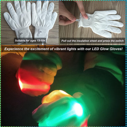 Toys for Ages 8-13 LED Gloves Toys for Boys Age 8-10 Light Up Gloves, Light Up for Kids Birthday Easter Gift Cool Fun Toys for 8-13 Year Old