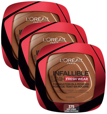 L'Oreal Paris Makeup Infallible Fresh Wear Foundation in a Powder, Up to 24H Wear, Waterproof, Vanilla, 0.31 oz. (Packaging May Vary)