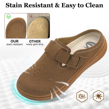 Spesoul Clogs for Women Wide Width Slip On Mules Slide On Potato Shoes Diabetic Slippers Closed Toe Zero Drop for Swollen Feet Summer Indoor Outdoor