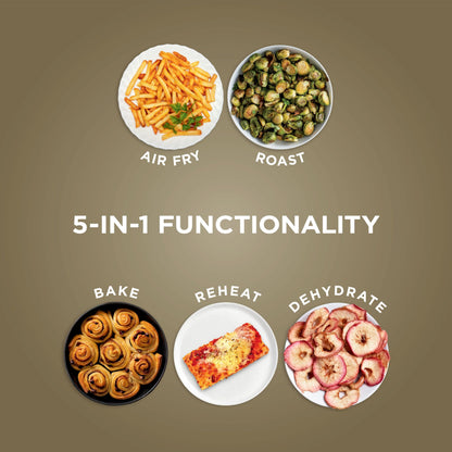 Ninja Air Fryer with Air Crisp | 5 QT Capacity fits up to 4lbs of Fries | 4-in-1 Pro Air Fry, Roast, Reheat, Dehydrate | 400°F Max Temp | 1750 Watts | W/Nonstick Basket & Crisper Plate | Grey | AF141