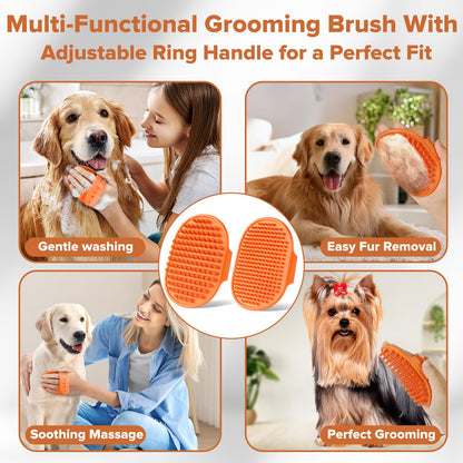 6PCS Grooming & Bath Supplies for Dogs, Cats | Dog Washing Gloves | Dog Bath Brush | Dog Shower Brush | Pet Grooming Gloves | Dog Grooming kit | Pet Supplies for Showerhead & Sprayer (Navy Blue)