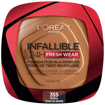 L'Oreal Paris Makeup Infallible Fresh Wear Foundation in a Powder, Up to 24H Wear, Waterproof, Vanilla, 0.31 oz. (Packaging May Vary)