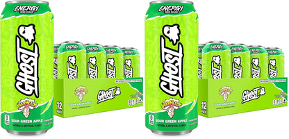 GHOST Energy Drink, Zero Sugars, 12-Pack, Cherry Limeade, 16oz | Energy & Focus Pre Workout Drink, No Artificial Colors, Gluten-Free, Vegan - 200MG Natural Caffeine, L-Carnitine, Taurine