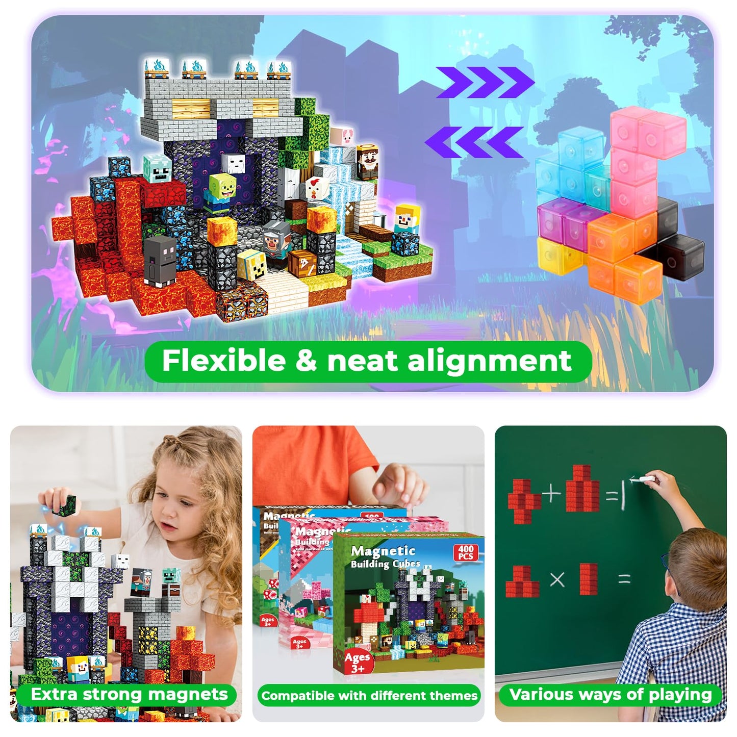 Magneverse Magnetic Blocks - 150 PCS Magnetic Building Blocks for Kids, Magnet Building Cubes for Boys Girls, STEM Montessori Sensory Toys Stacking for 3 4 5 6 7 8 9 10 11 12 13 Birthday Gift