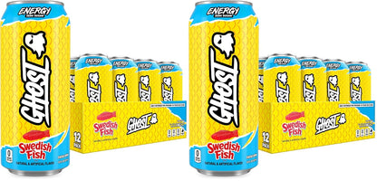 GHOST Energy Drink, Zero Sugars, 12-Pack, Cherry Limeade, 16oz | Energy & Focus Pre Workout Drink, No Artificial Colors, Gluten-Free, Vegan - 200MG Natural Caffeine, L-Carnitine, Taurine