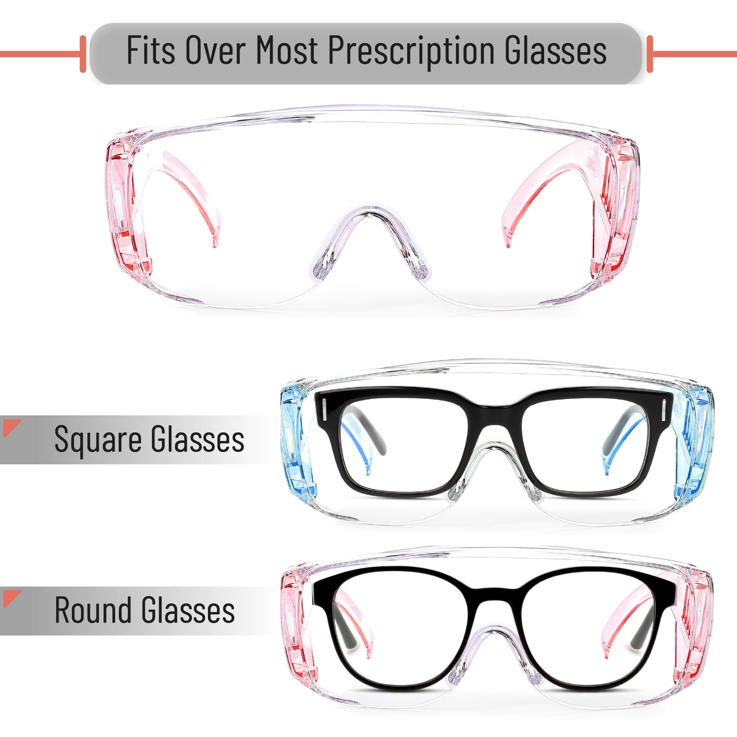 UNCO- Safety Goggles Over Glasses, Protective Goggles, Anti Fog, Work, Safety Glasses Over