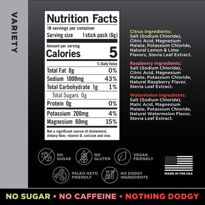 LMNT Zero Sugar Electrolytes - Raw Unflavored Salt | Drink Mix | 30-Count