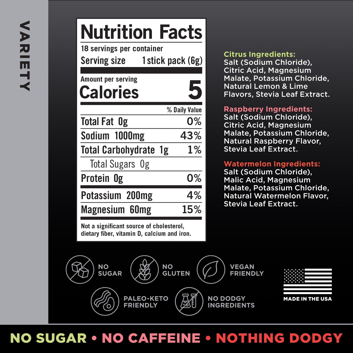 LMNT Zero Sugar Electrolytes - Raw Unflavored Salt | Drink Mix | 30-Count