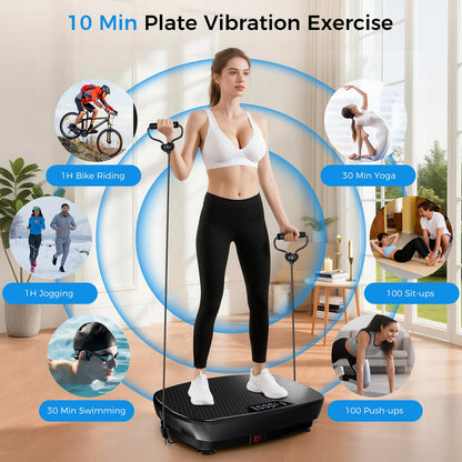 Large Vibration Plate Exercise Machine,Vibration Plate for Lymphatic Drainage Weight Loss,400 Lbs Capacity 120 Speeds,Full Body Shake Platform Machines with LED for Women Men