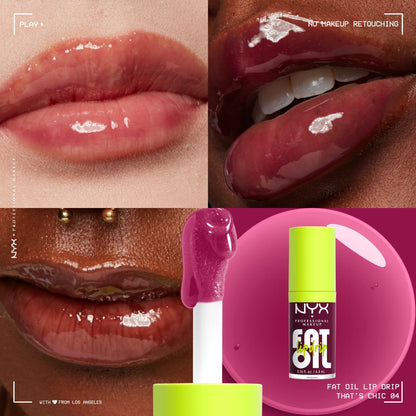 NYX PROFESSIONAL MAKEUP Fat Oil Lip Drip, Moisturizing Lip Oil Gloss, Vegan Tinted Formula, Up to 12 HR Hydration - Supermodel (Shimmering Magenta)