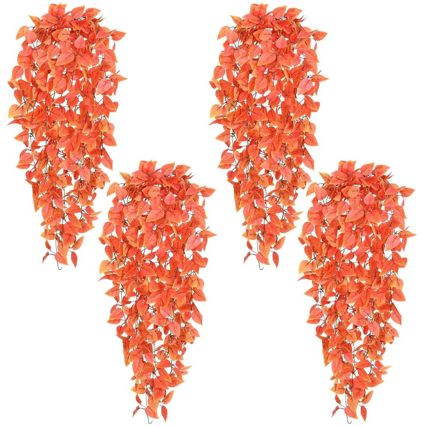 BLEUM CADE Fake Hanging Plants, 2pcs Artificial Pothos Vines Faux Plants Greenery for Wall Home Living Room Office Indoor Outdoor Decor (No Baskets)