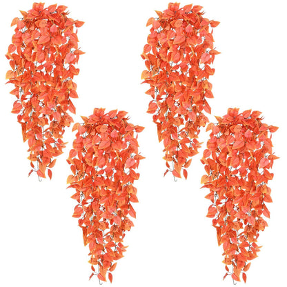 BLEUM CADE Fake Hanging Plants, 2pcs Artificial Pothos Vines Faux Plants Greenery for Wall Home Living Room Office Indoor Outdoor Decor (No Baskets)